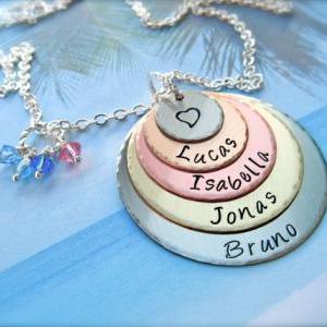 Five Disc Personalized Pendant Necklace - For..