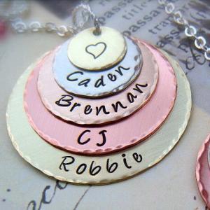Five Disc Personalized Pendant Necklace - For..