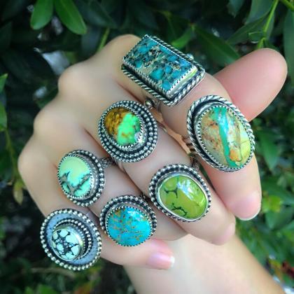 Blue Moon Turquoise Ring - Statement Ring -..