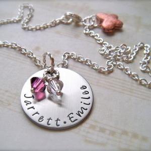 Hand Stamped Custom Personalized Pendant - Mommy..