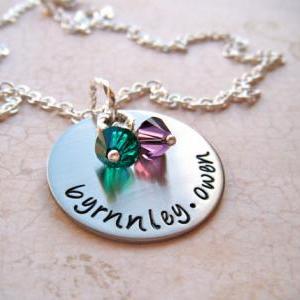 Hand Stamped Custom Personalized Pendant - Mommy..