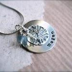Beach Lover Hand Stamped Personalized Pendant..