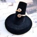Personalized Brass Tiny Initial Ring - Two..