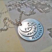 Custom Three-Disc Personalized Pendant - A Mother's LOVE - Necklace