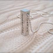 FAMILY Names Personalized Pendant Bar Necklace