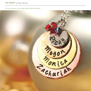 Mother's Day - Gift For HER - Quad-Color Personalized Pendant Necklace - For MOMMY - as seen in Bead Trends Magazine