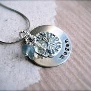 BEACH LOVER Hand Stamped Personalized Pendant Necklace 
