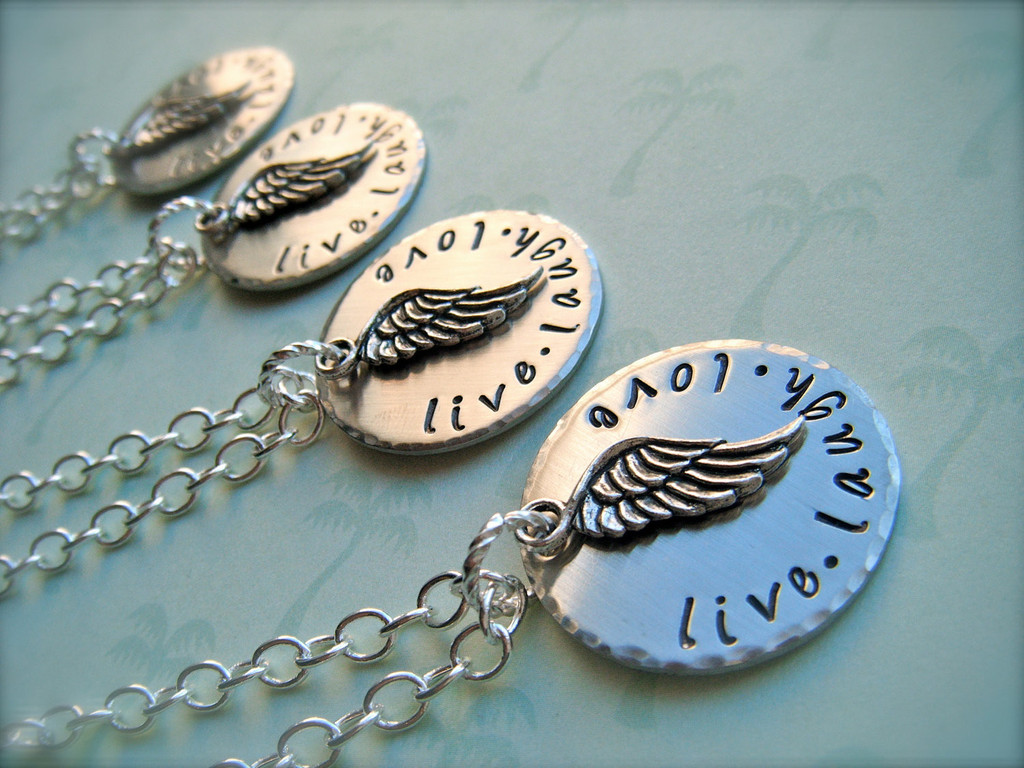 Live Laugh Love - Hand Stamped Personalized Pendant Necklace