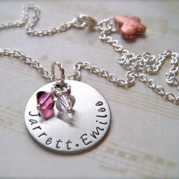 Hand Stamped Custom Personalized Pendant - Mommy Of Two - Necklace on ...